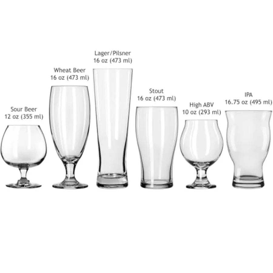 Assorted Beer Glasses Set of 6,