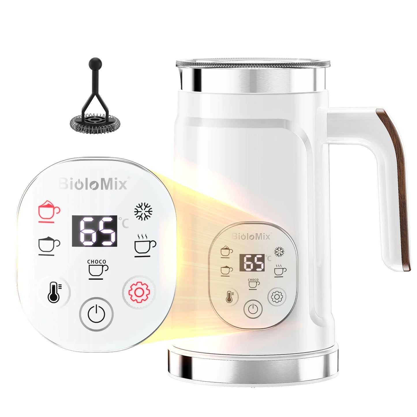BioloMix 5-in-1 Milk Frother with LED Touch Screen