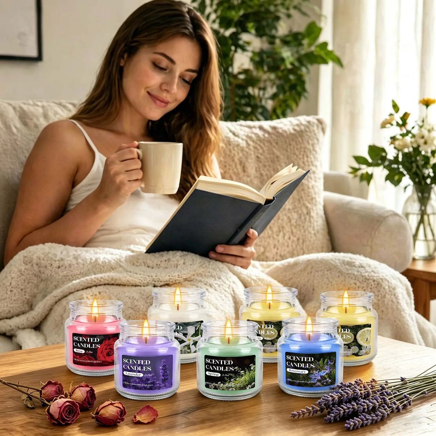 12 pieces of rotating bottle cap scented candles (small size), with 6 fragrance options