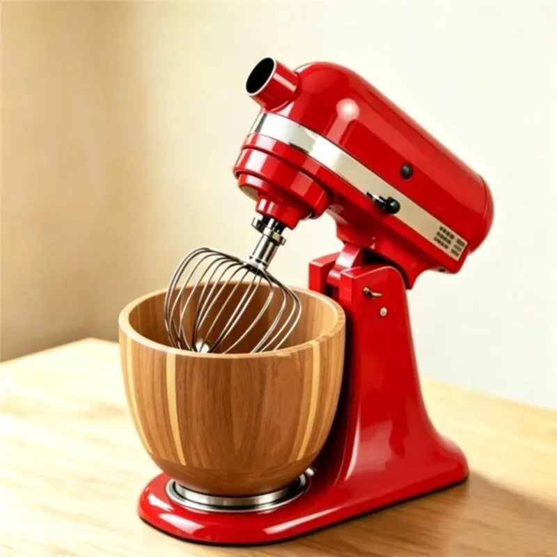 Wood Mixing Bowl 4.5& 5 QT Stand Mixers-Stainless Steel Locking Base