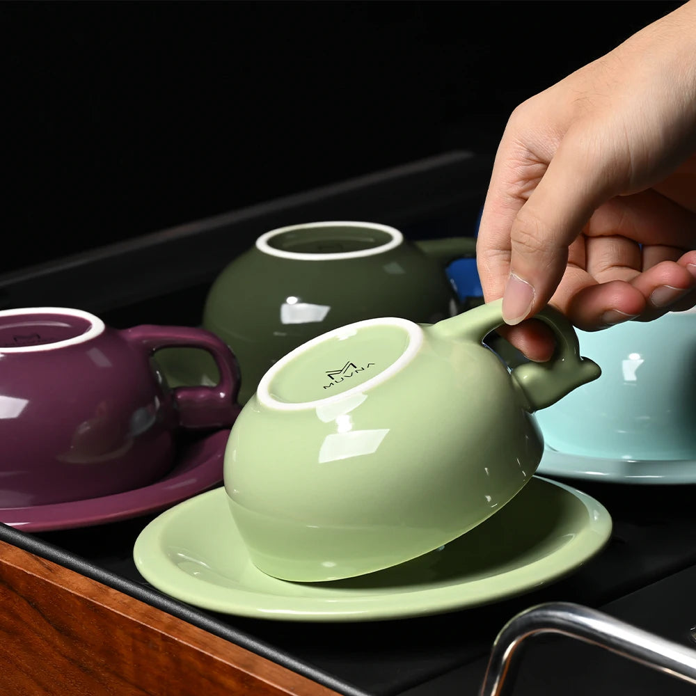 240ml Ceramic Latte Art Cup - Saucer  Cappuccino Cup