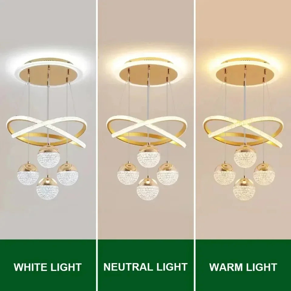 LED Lamp Ring Dimmable Chandelier Pendant Light