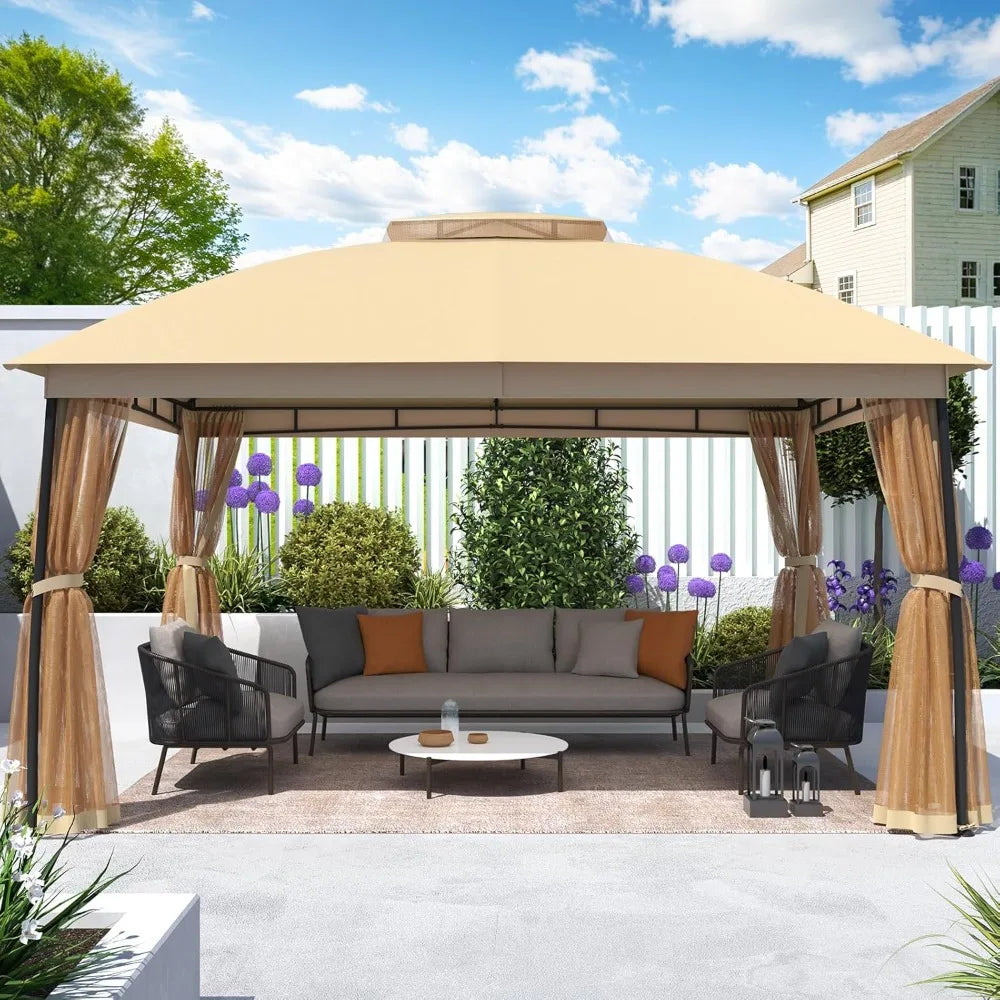10 x 13 Gazebo, Metal Patio Gazebo Heavy Duty & Waterproof
