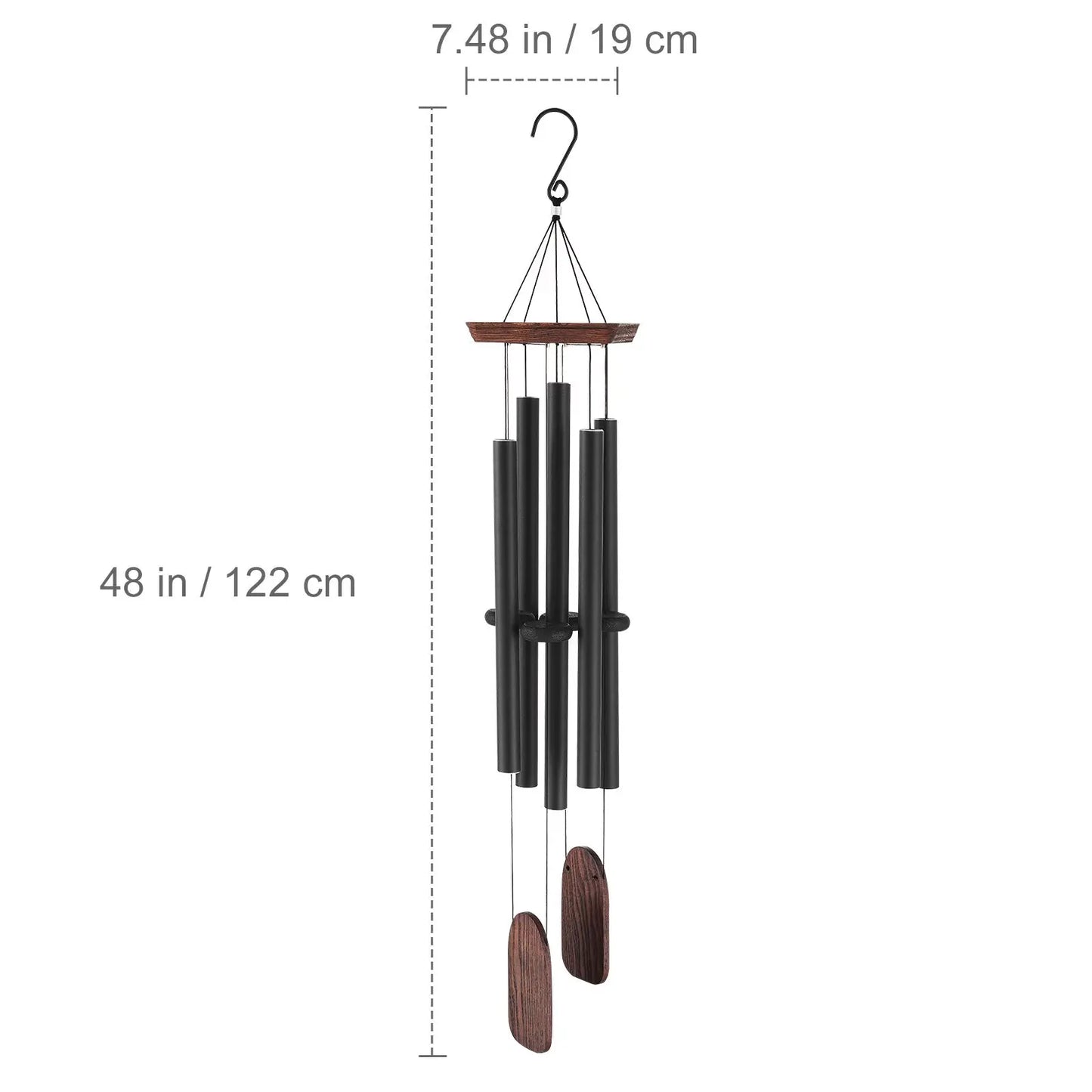 Wind Chimes for Outside, 48 In, Deep Tone Wind Chimes with 5 Tubes