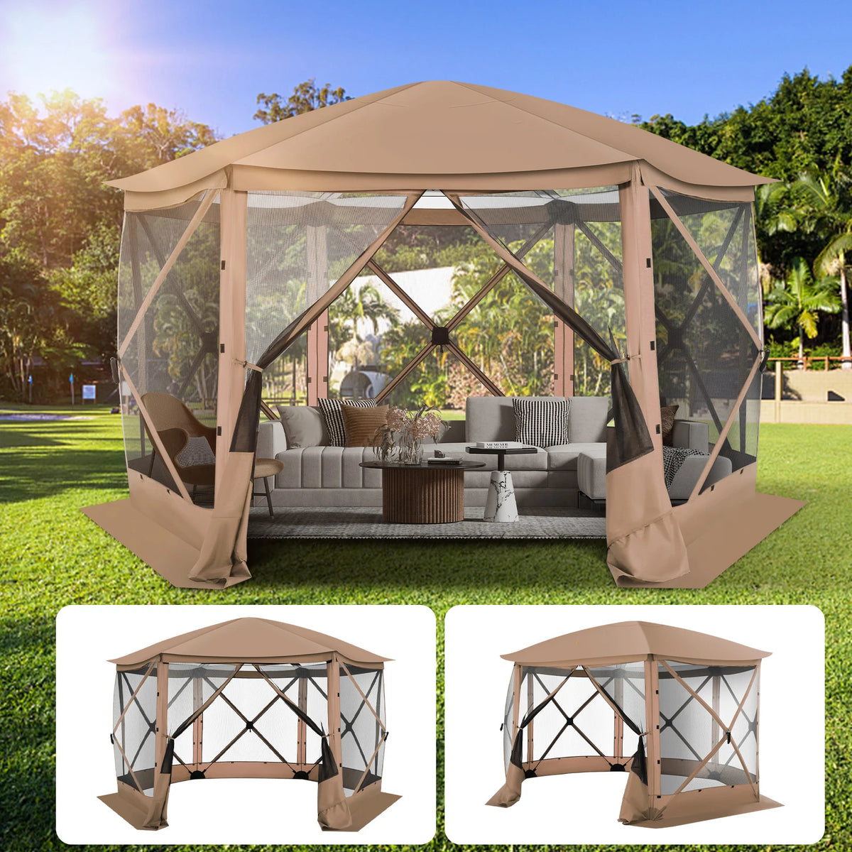 Pop up Gazebo Screen Tent Screen House for Camping, 12x12