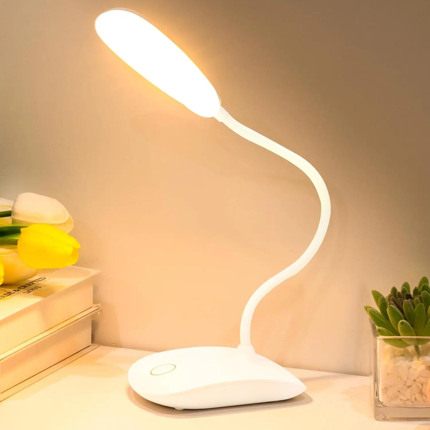 Rechargeable Touch Control Lamp, 2000mAh Built-in, Up to 30H Use,