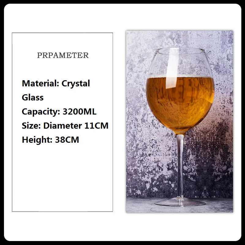 Extra Large 3200ML 106 Oz Giant Wine Glass And Beer Mug