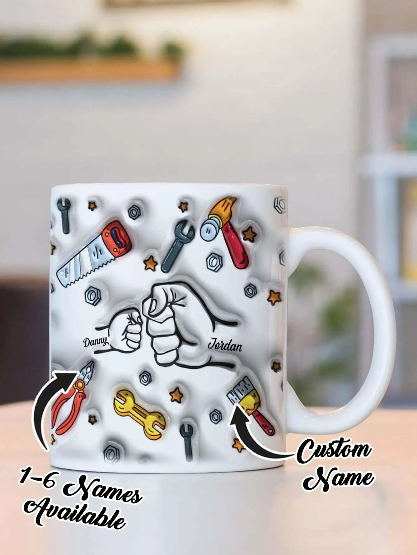 Personalized Dad Mug  3D Text Effect