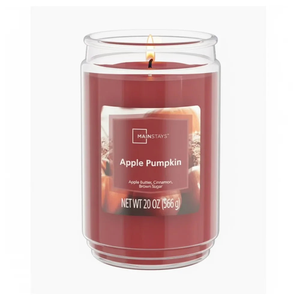 Apple Pumpkin Scented Single Wick Candle in Glass Jar Large 20 oz