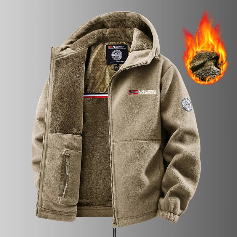 Men Heated Jacket Winter Polar Fleece Jacket Thermal Fleece