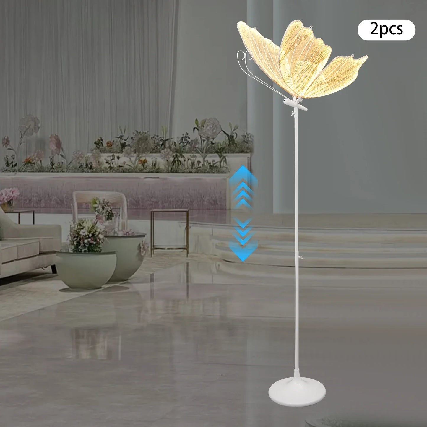 2PCS LED Butterfly Light, Floor MountCreative Butterflies 48W