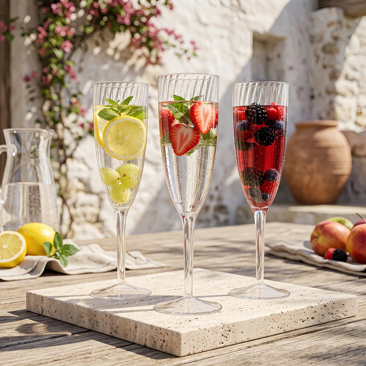 36 PCS Plastic Champagne Flutes, 6 oz Clear Disposable Wine Glasses