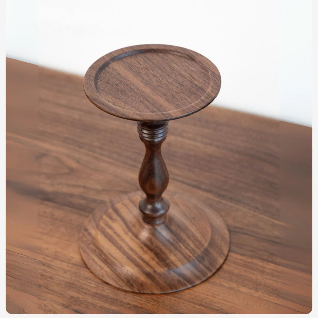 Candlestick black walnut wooden candlestick hand-turned