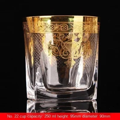 Palace style crystal glass with gold line beer mug