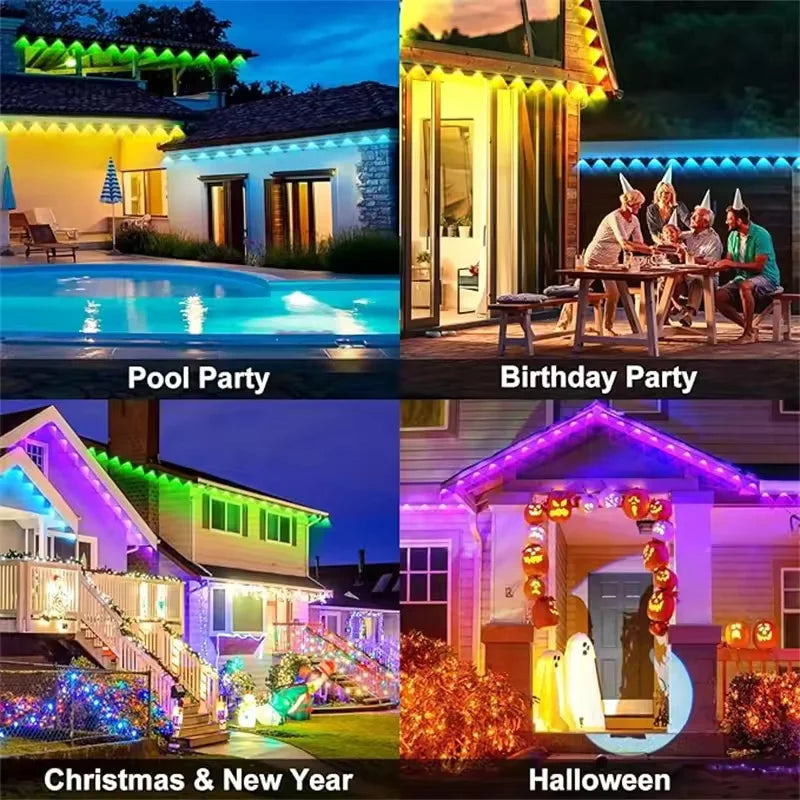 Smart Permanent Outdoor Lights Eaves Lights IP67 Waterproof Light String
