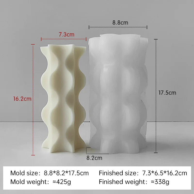 Striped Cylinder Aroma Candle Silicone Mold Soy Wax Candles Making Supplies