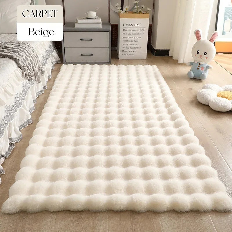 Soft Bubble Shape Plush Rugs - Faux Rabbit Fur