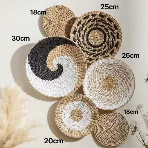 Boho Straw Wall Decor Grass Weaving Woven Tassel Wall Hanging
