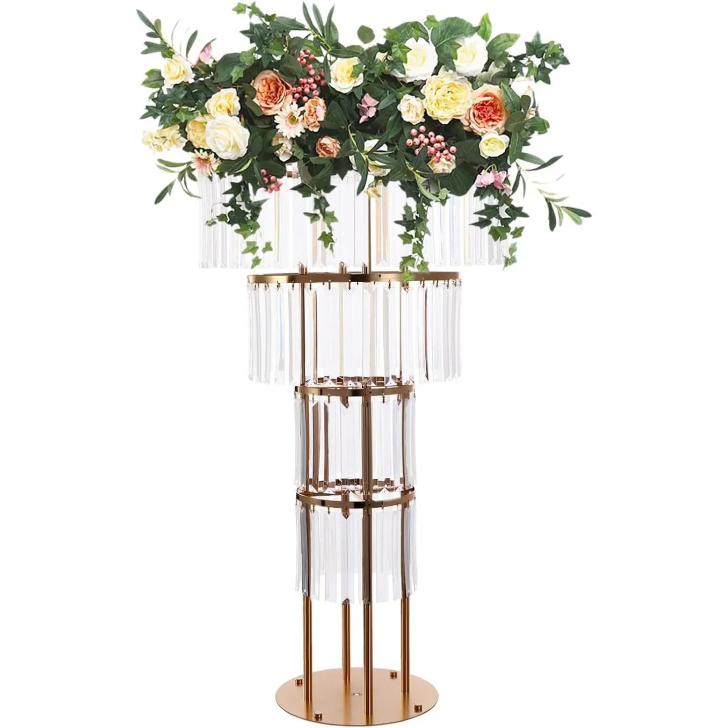 4 Tier Wedding Gold Crystal Flower Stand