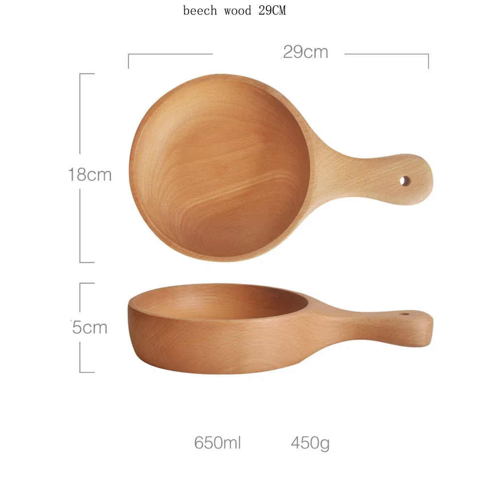 Wooden Salad Bowl with handle