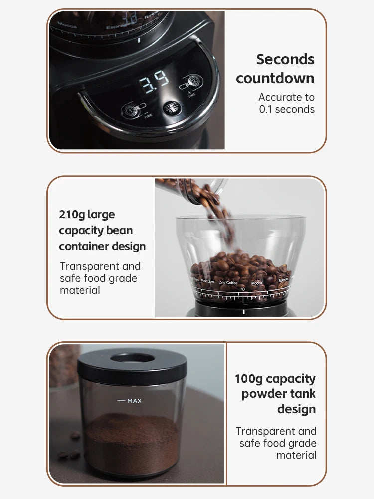 Automatic Burr Mill Electric Coffee Grinder with 34 Gears