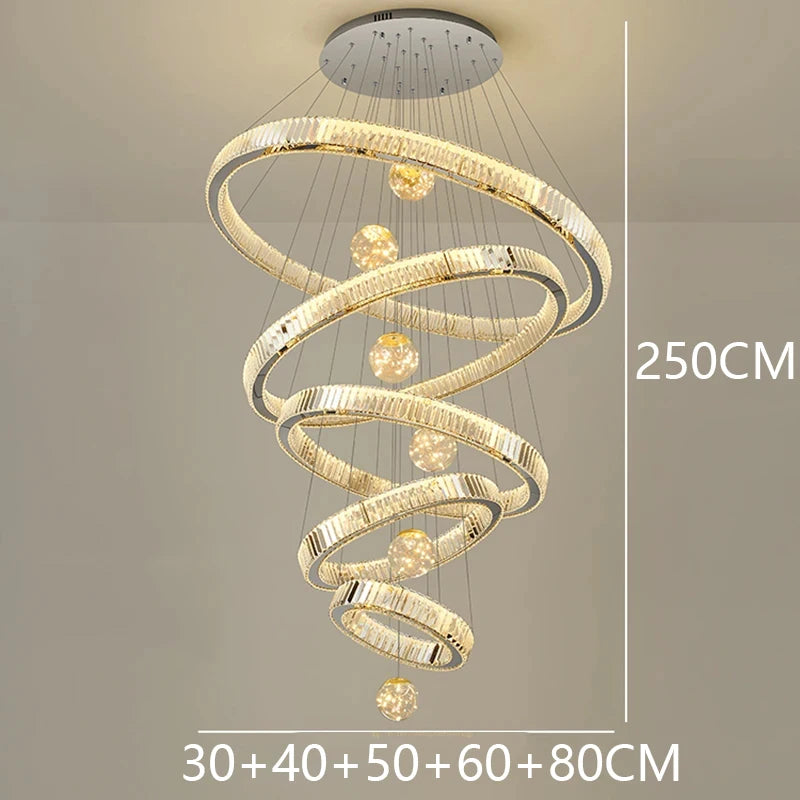 Modern home decoration crystal chandelier, stair Pendant lamp, living room Pendant lights, interior lighting