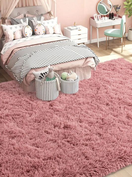 Bean Paste Color Fluffy Plush Non-slip Carpet