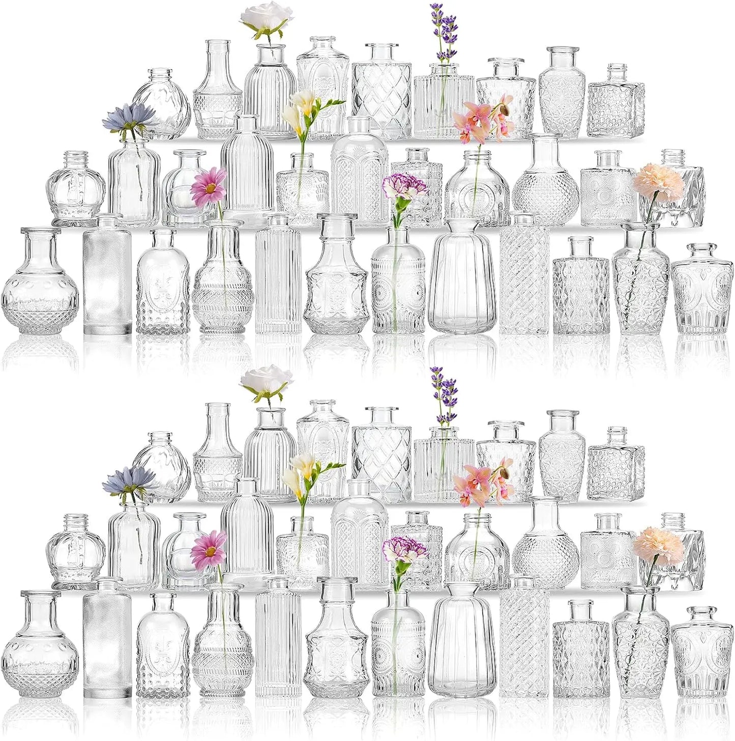 Glass Bud Vase in Bulk, Set of 64 Vases