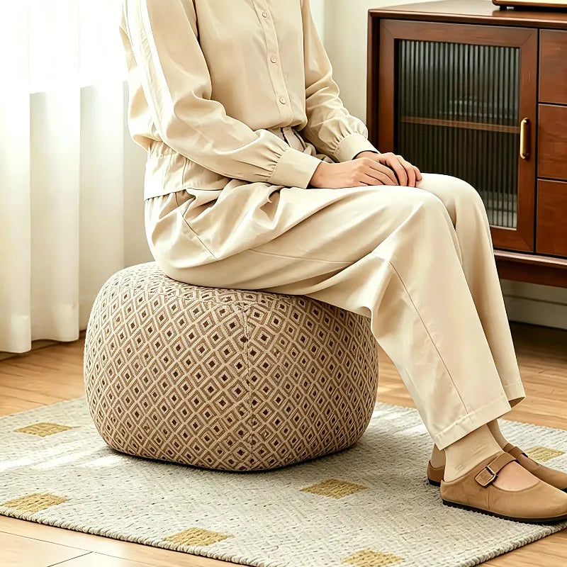Modern Minimalist Upholstered Pouf Ottoman