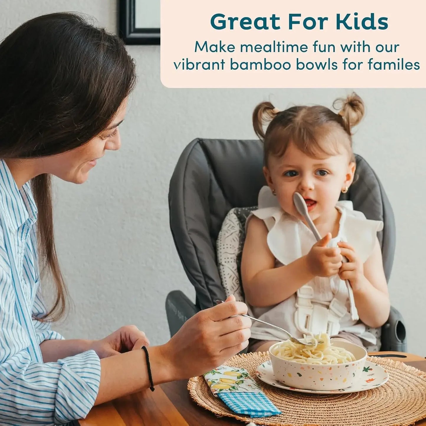 Nook Theory 4 Pack Bamboo Bowls - 18 Oz Toddler and Kids Bowl
