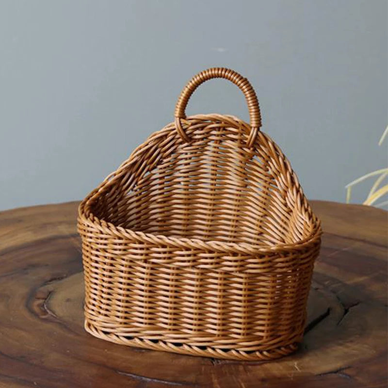 Wall Mounted  Simulated Rattan Hanging Basket,
