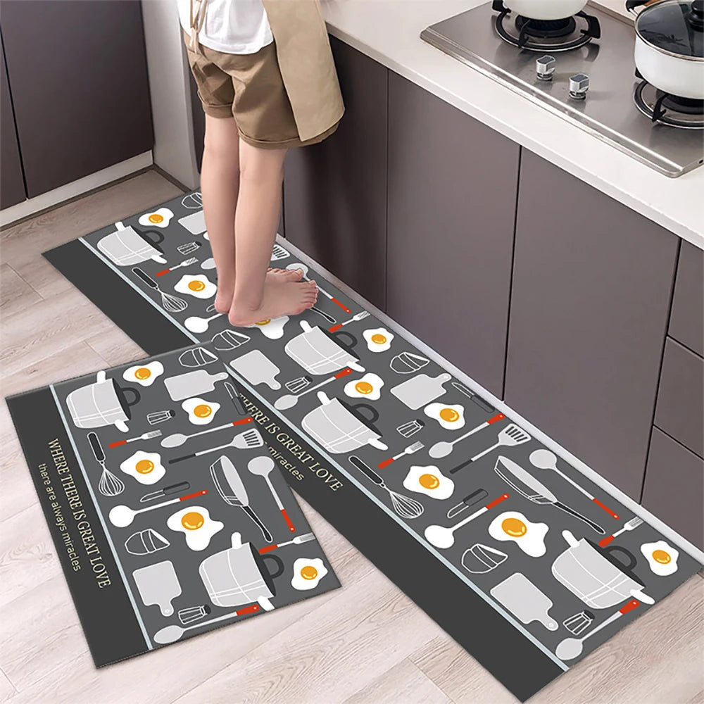 Non-slip Kitchen Mat Long Rugs Crystal Velvet Carpet
