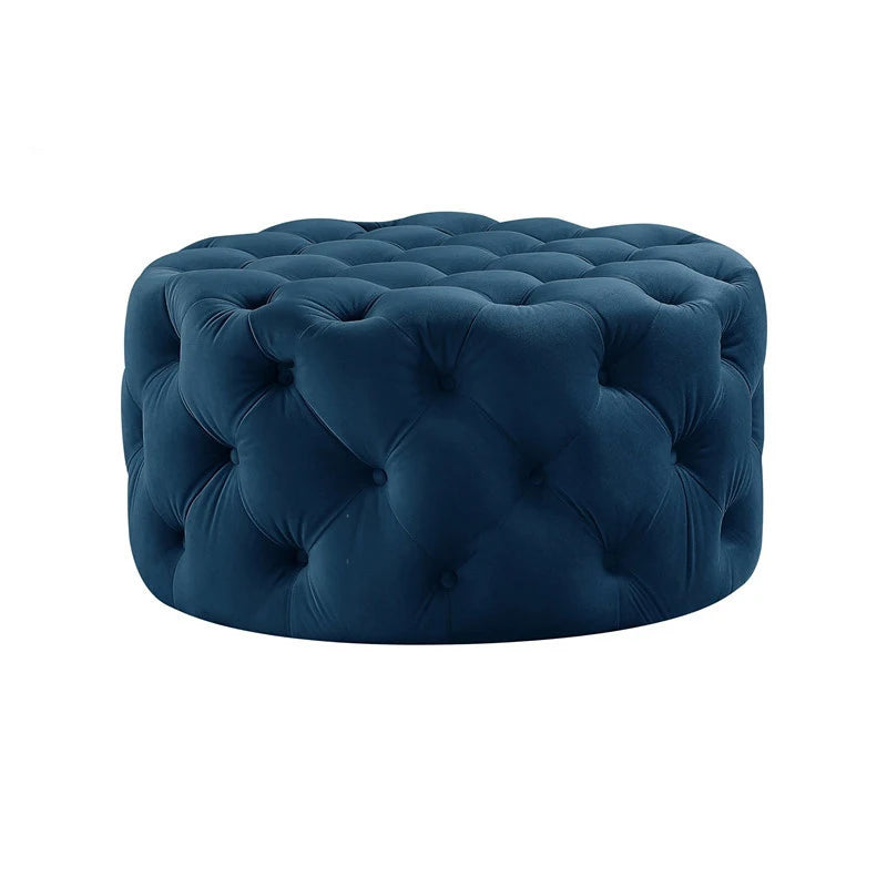 Velvet Round Ottoman Luxury Sofa Pouf