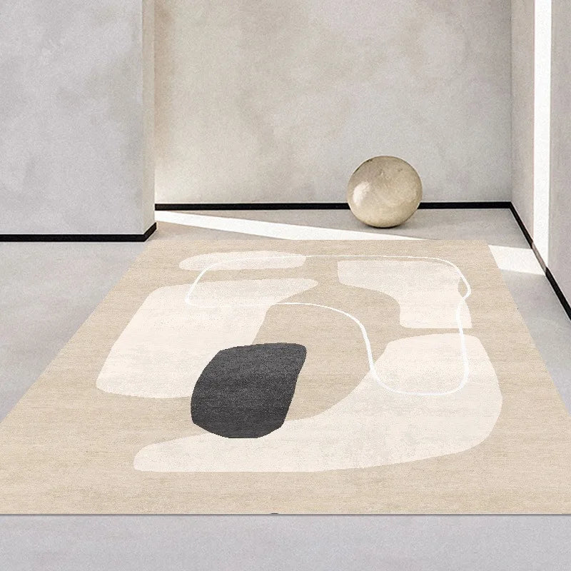 Simple Color Blocks Print Large Area Rug Non-Slip Wear-resistant