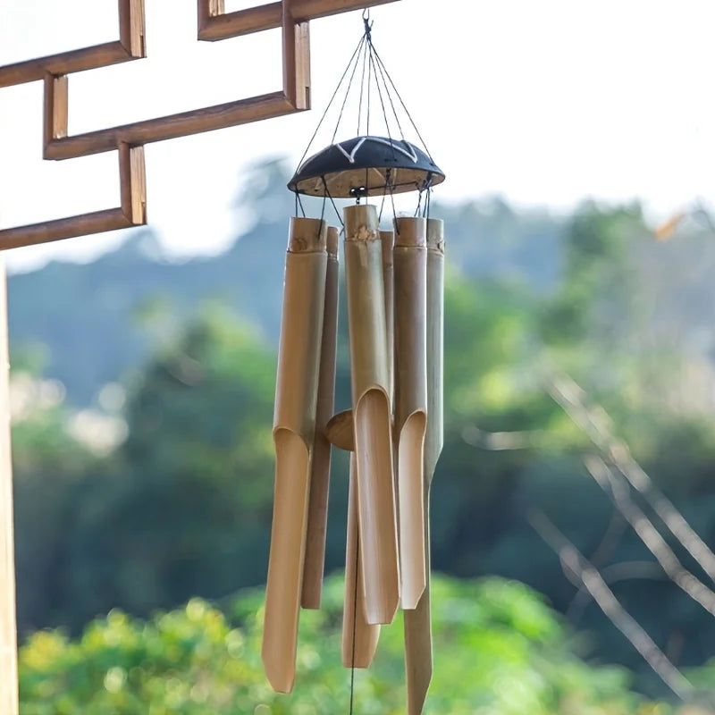 35-Inch Large Bamboo Coconut Wind Chimes Outdoor,