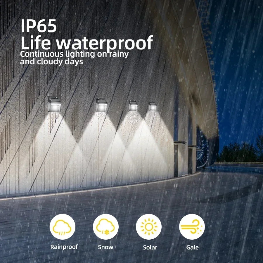 Solar Outdoor LED Wall Light Waterproof Steps Garden Wall Light