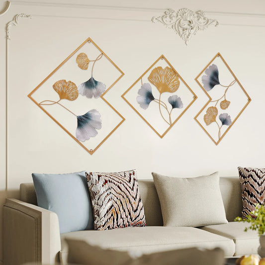 3D Wall Decoration 3 Pack Metal Wall Decoration Leaf