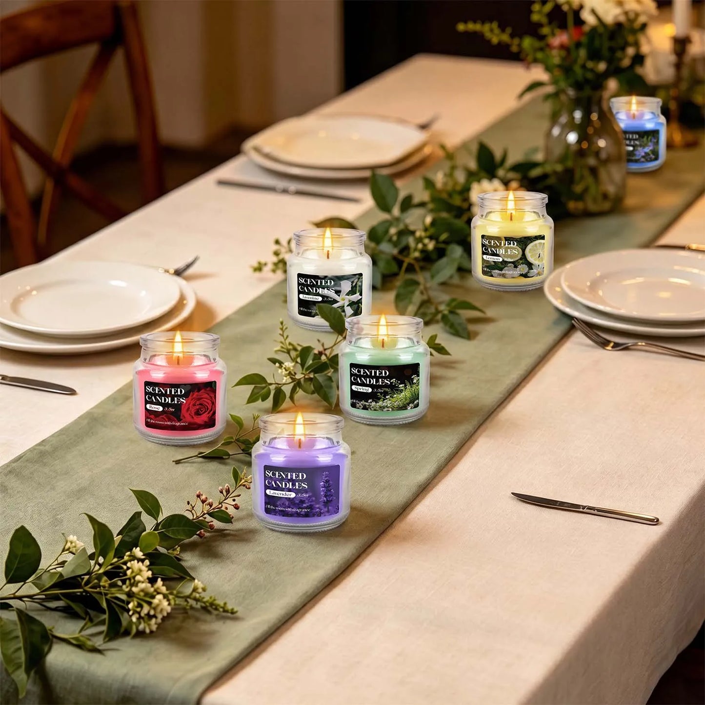 12 pieces of rotating bottle cap scented candles (small size), with 6 fragrance options