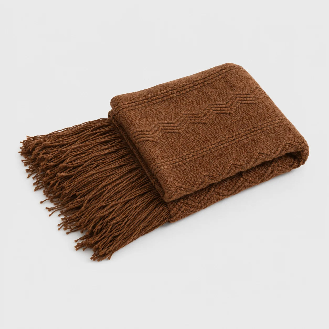 Khaki Popcorn Bobble Textured Knit Throw Blanket with Tassel Fringe, Soft Knitted Decorative Blanket, Lightweight Cozy Cover for Couch Sofa Bed, Boho Farmhouse Home Decor for Living Room Bedroom