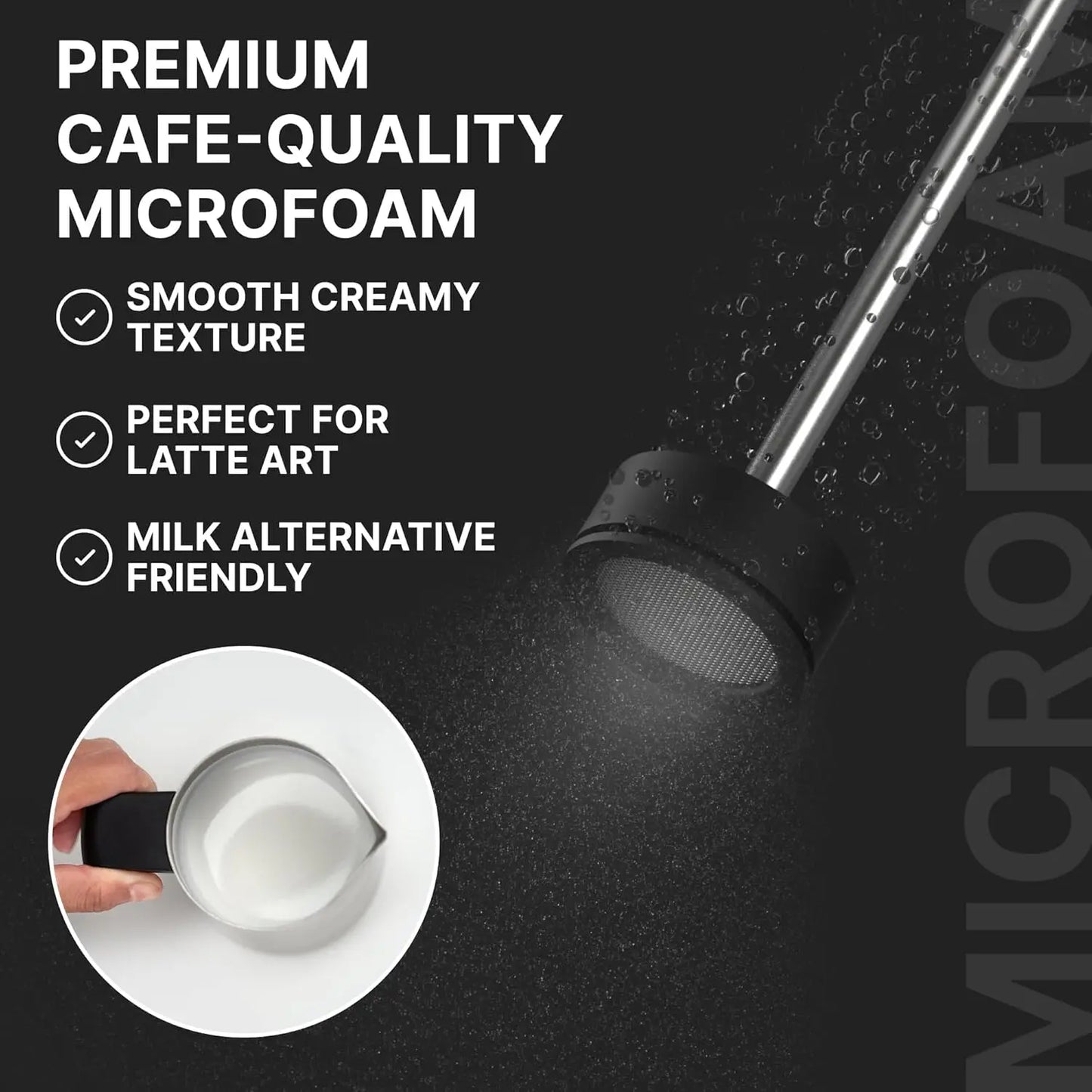 USB-C Rechargeable Milk Frother | Dual-Speed, IP4 Waterproof