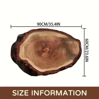 Wood Grain Earth Mat, Quick-Dry Non-Slip – Tree Ring Design