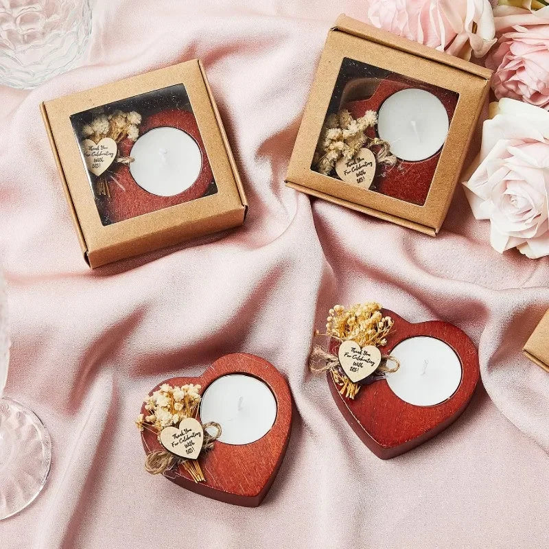 Rustic Wedding Candle Holder Elegant Decorative Wooden Candlesticks