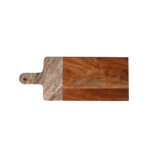 Natural Acacia Wood Marble Charcuterie Board
