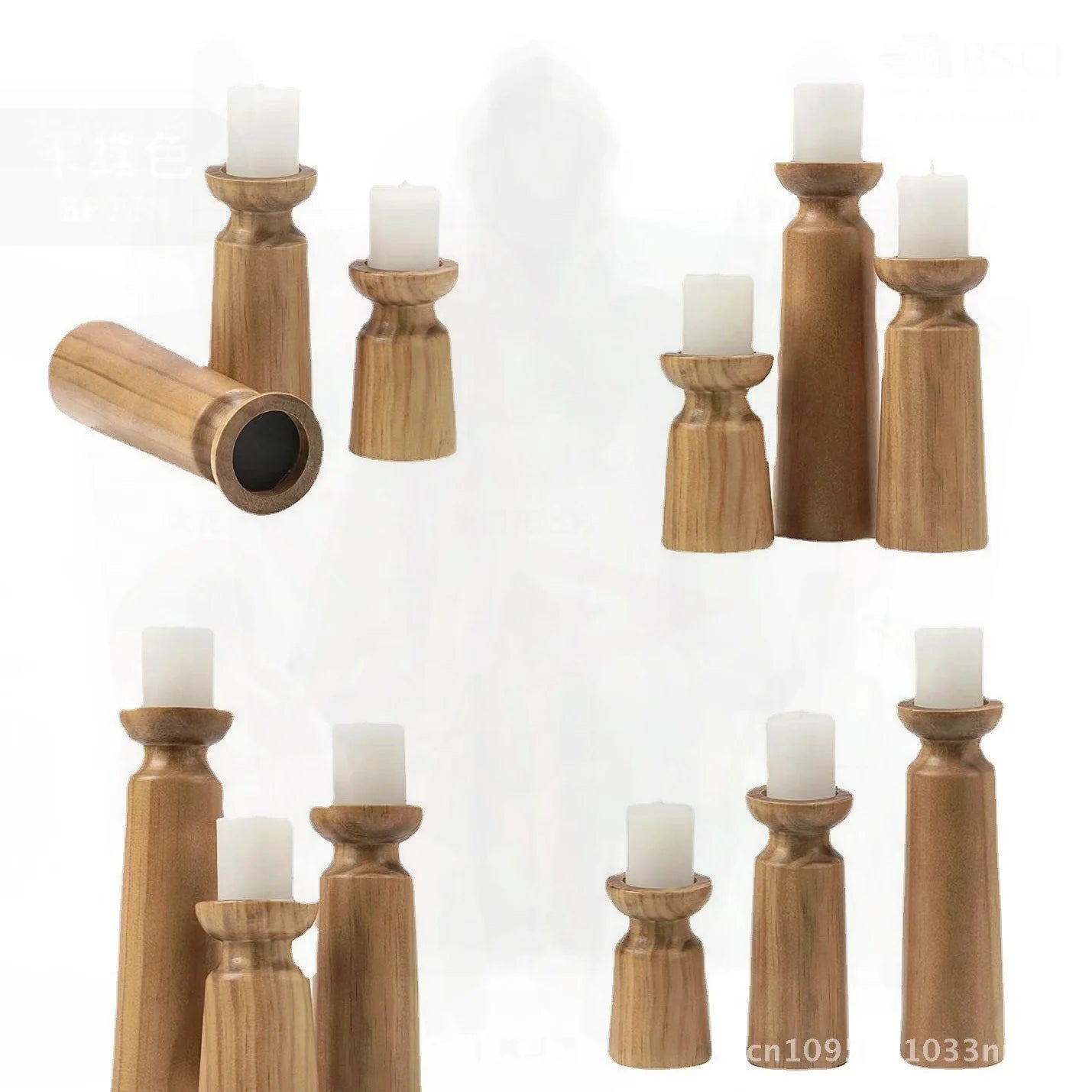 Vintage Solid Wood Candlestick Small  Size Options