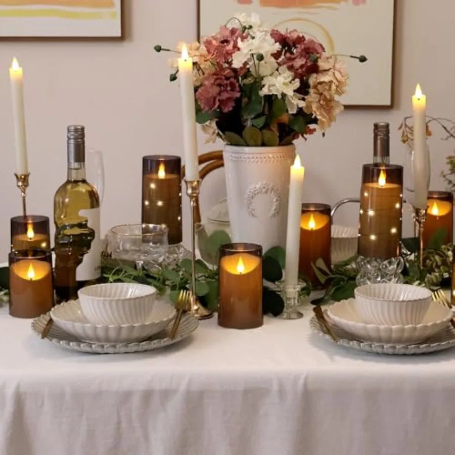 Flameless Candles with Remote Timer: 3D Wick Battery Operated
