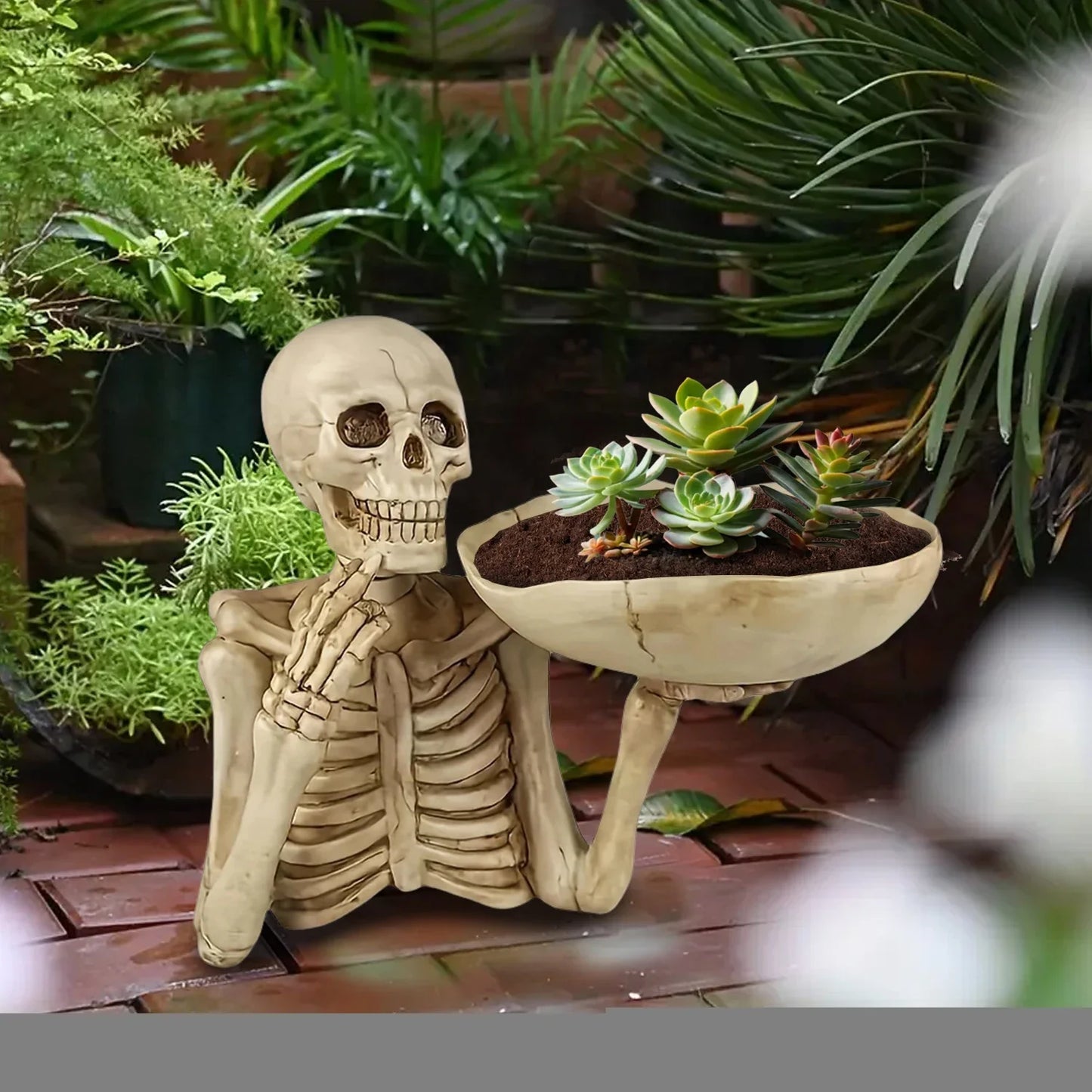 Resin Skull Storage Tray Ornament Skeleton