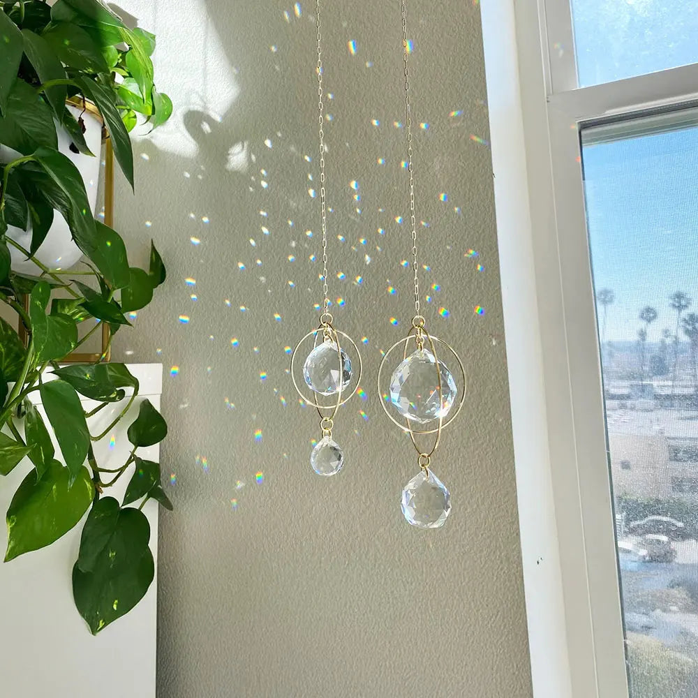 1pc Crystal Sun Catcher Galaxy Metal Ring Crystal Jewelry Sun Catcher
