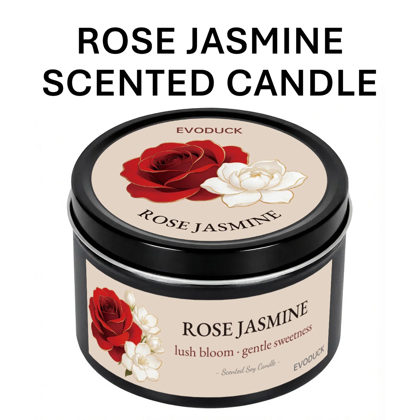4Pcs Floral Scented Candle Set  Natural Soy Wax Tin Candles