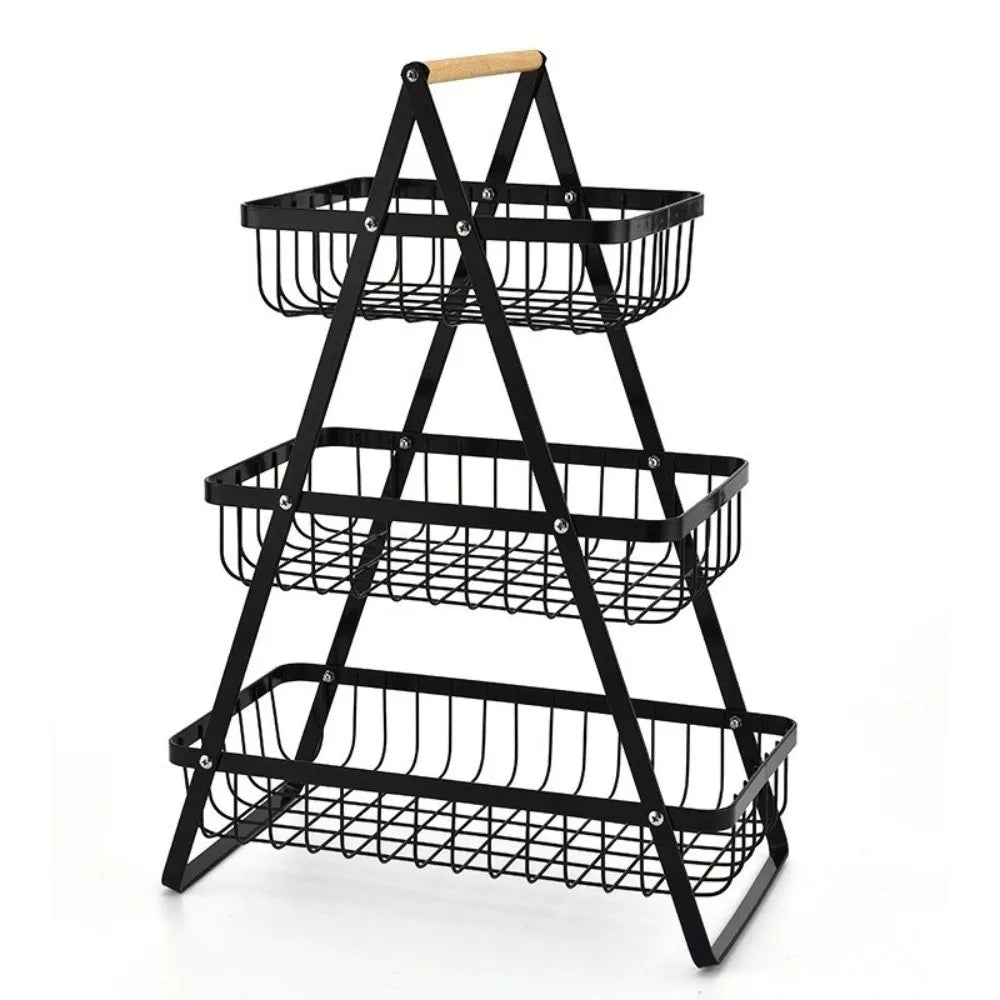 2-Tier Design Portable Fruit Basket 3-Tiers