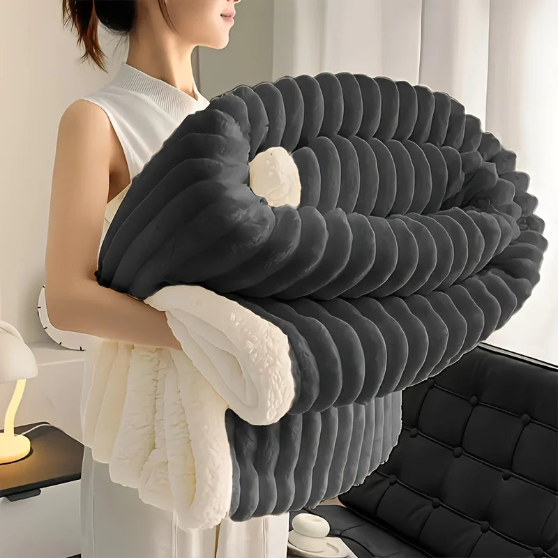 1pc Weighted Fleece Blanket -Soft, Warm, Throw